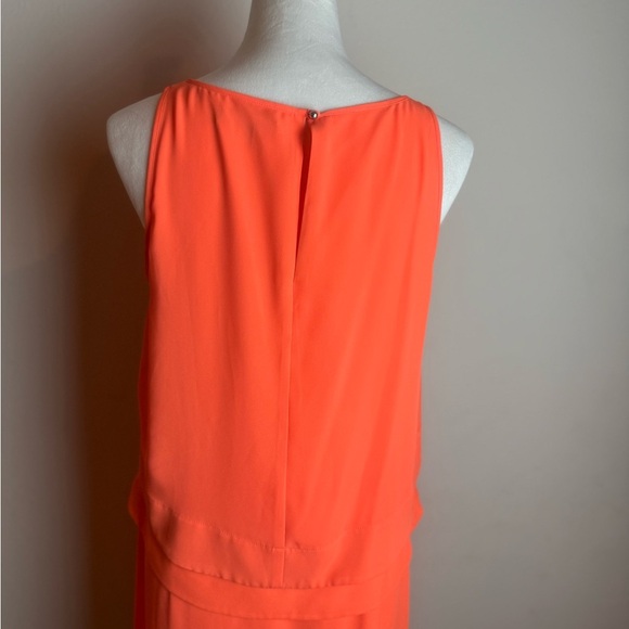 Banana Republic Sleeveless Layered Shift Dress Size 10 | Bright Orange - Picture 7 of 15